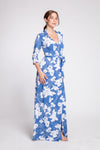 BRADELL Maxi Wrap Dress (Blue Floral)