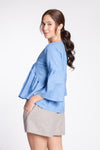 OCATA Bell Sleeve Top (BLUE LINEN)