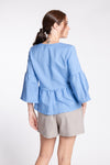 OCATA Bell Sleeve Top (BLUE LINEN)