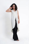 JING Uneven Hem Tunic Top (Ivory)