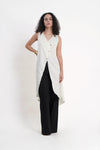 JING Uneven Hem Tunic Top (Ivory)