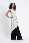 JING Uneven Hem Tunic Top (Ivory)