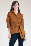 ARLES Draped Tie Shirt (Spice)