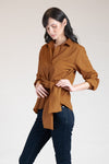 ARLES Draped Tie Shirt (Spice)