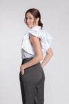 BEAUMONT Ruffle Sleeve Top (White)