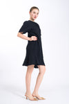 BRADFORD Butterfly Sleeve Dress (Black Linen)