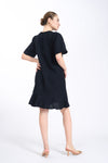 BRADFORD Butterfly Sleeve Dress (Black Linen)