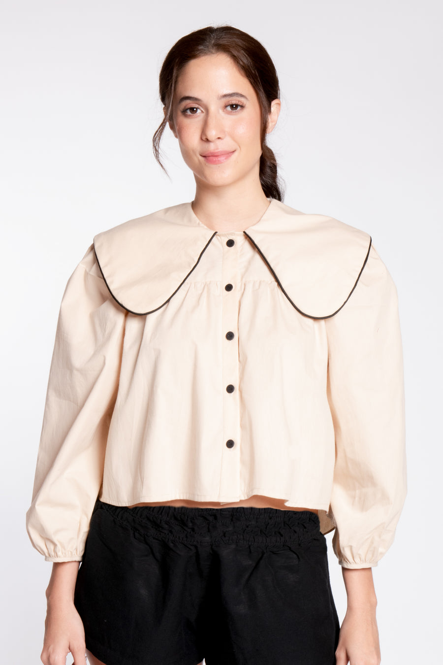 GISBORNE Peter Pan Collar Top (Nude)