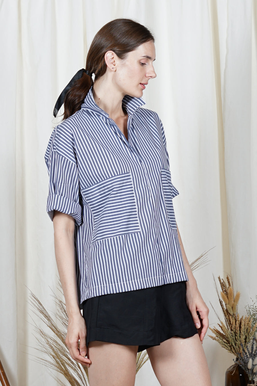 SILVA Oversized Top (Blue Stripes)