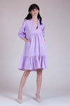 NIMES V-neck Tiered Dress (Dotted Lilac)