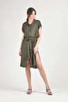 SADIE Button Down Dress (Army Green)